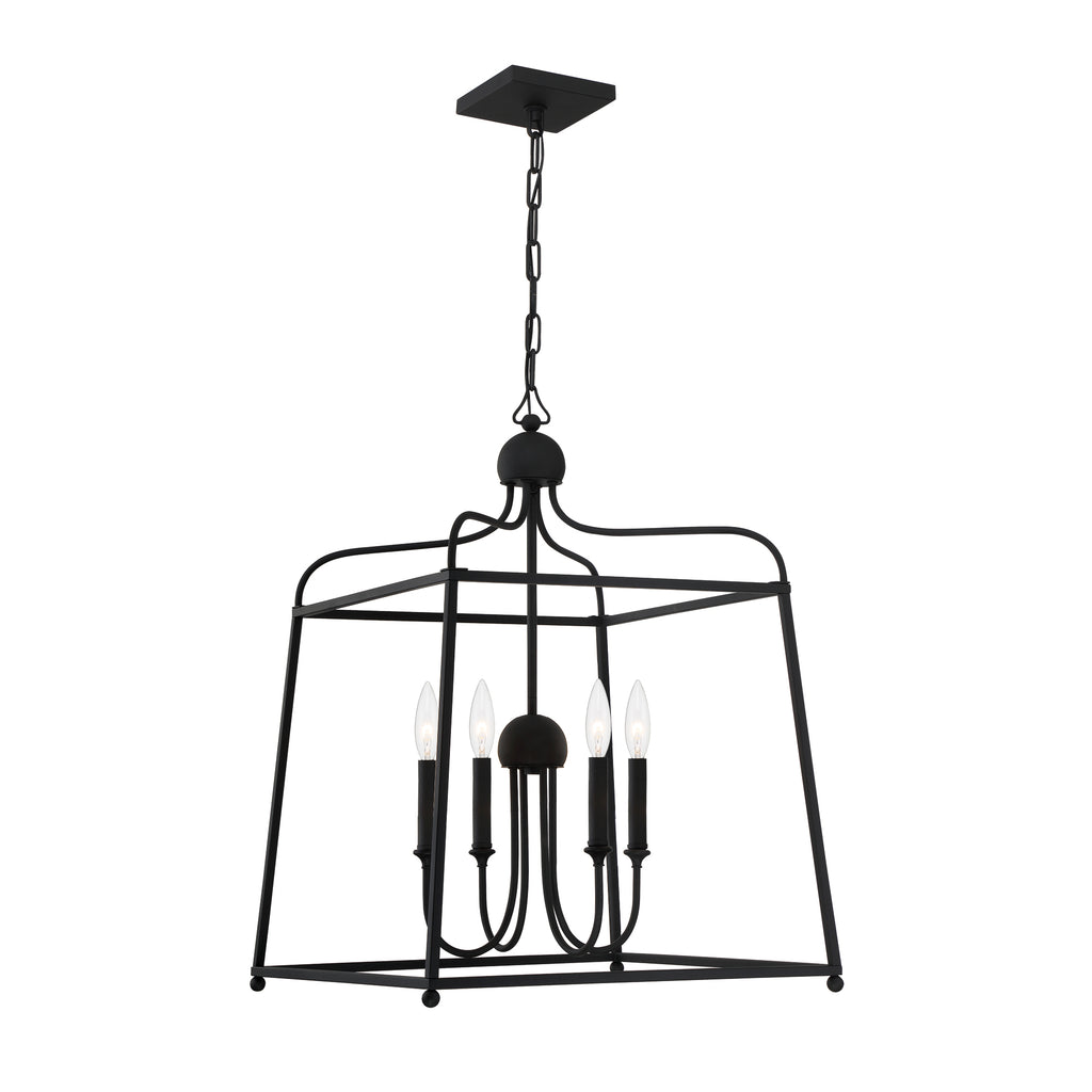 Libby Langdon For Crystorama Sylvan 4 Light Chandelier Non Shade-Crystorama Lighting Company-CRYSTO-2244-BF_NOSHADE-ChandeliersBlack Forged-1-France and Son