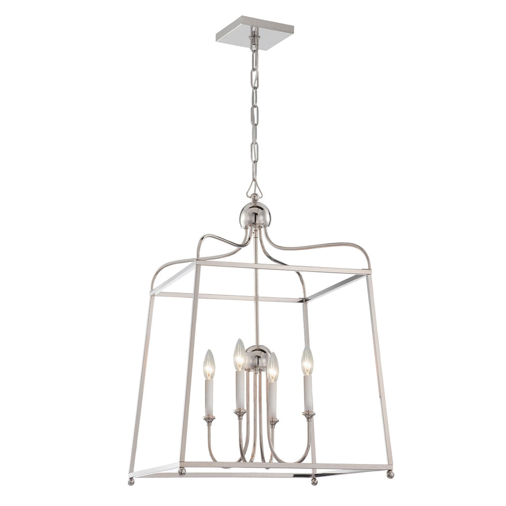 Libby Langdon For Crystorama Sylvan 4 Light Chandelier Non Shade-Crystorama Lighting Company-CRYSTO-2244-PN_NOSHADE-ChandeliersPolished Nickel-2-France and Son