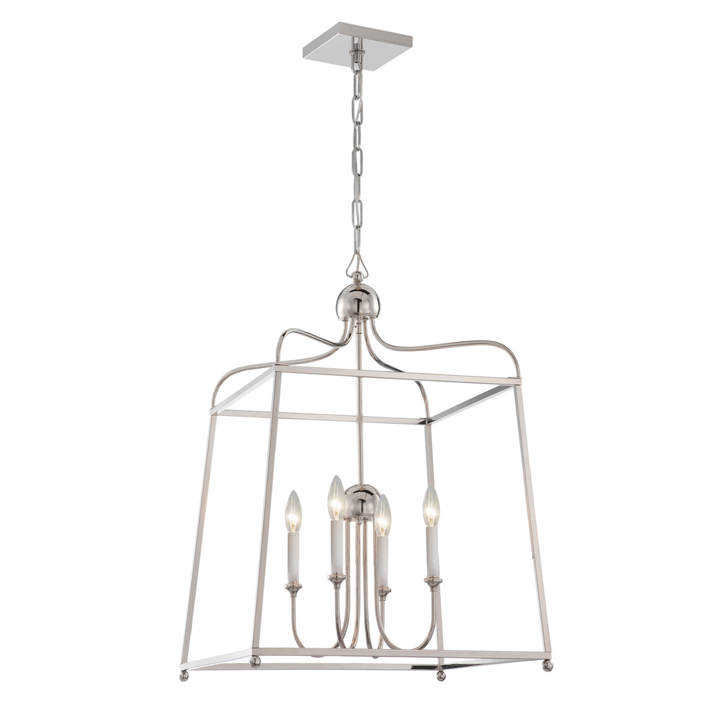 Libby Langdon For Crystorama Sylvan 4 Light Chandelier Non Shade-Crystorama Lighting Company-CRYSTO-2244-PN_NOSHADE-ChandeliersPolished Nickel-2-France and Son