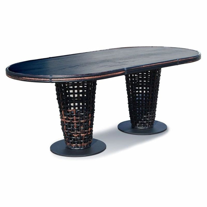 Dynasty Oval Dining Table by Skyline Design-Skyline Design-SKYLINE-22460-BM-Set-Outdoor Dining TablesBlack Mushroom-1-France and Son