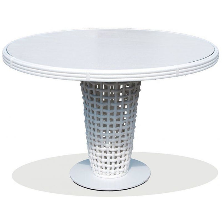 Dynasty Round Dining Table by Skyline Design-Skyline Design-SKYLINE-22461-WM-Set-Outdoor Dining TablesWhite Mushroom-6-France and Son