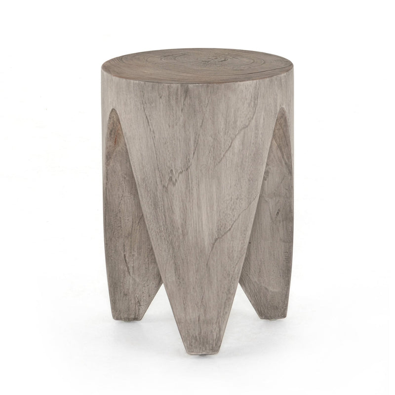 Petros Outdoor End Table-Four Hands-FH-224744-002-Side TablesWeathered Grey Teak-5-France and Son