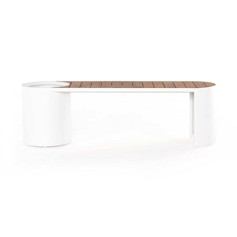 Kylen Outdoor Bench with Planter - White-Four Hands-FH-224765-001-Outdoor Lounge-3-France and Son