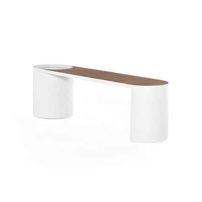 Kylen Outdoor Bench with Planter - White-Four Hands-FH-224765-001-Outdoor Lounge-2-France and Son