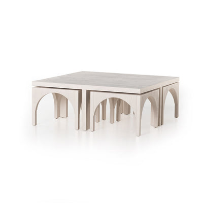 Amara Coffee Tbl W/Nesting Arch Stls - Wht-Four Hands-FH-224822-001-Coffee Tables-1-France and Son
