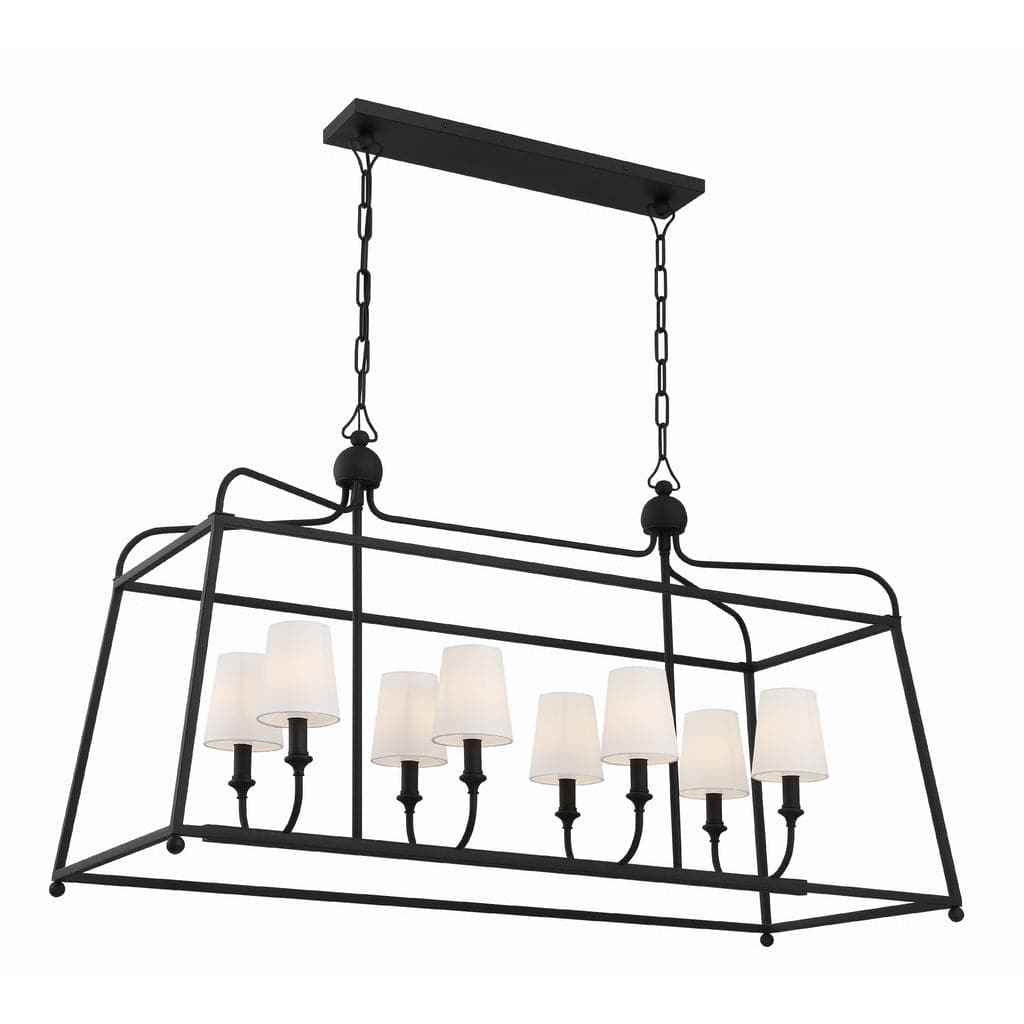 Libby Langdon For Crystorama Sylvan 8 Light Chandelier-Crystorama Lighting Company-CRYSTO-2249-BF-ChandeliersBlack Forged-Shade-8-France and Son