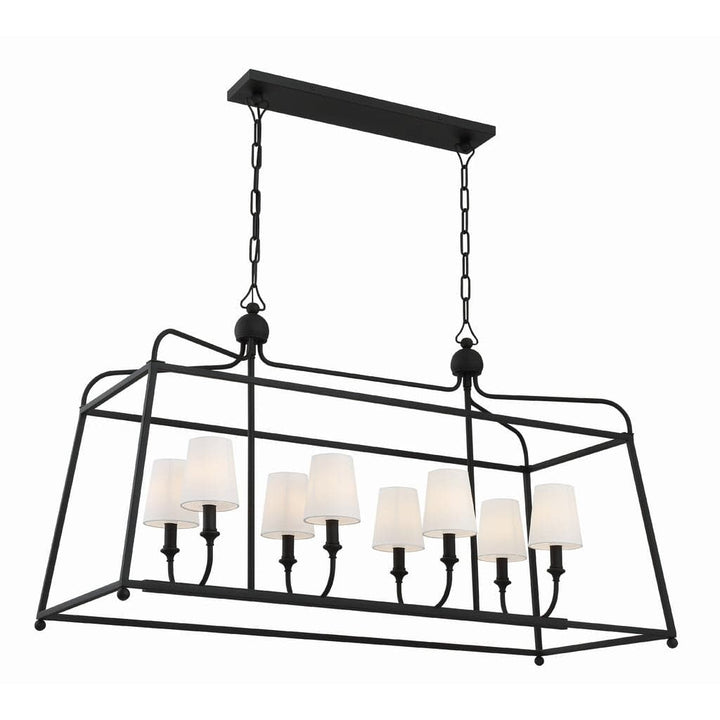 Libby Langdon For Crystorama Sylvan 8 Light Chandelier-Crystorama Lighting Company-CRYSTO-2249-BF-ChandeliersBlack Forged-Shade-8-France and Son