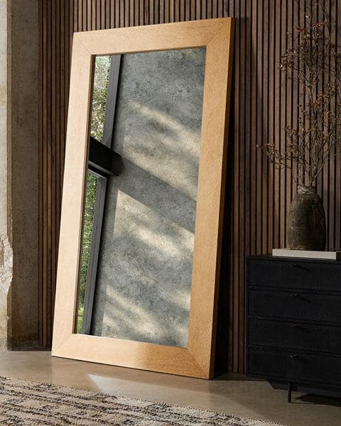 Burl Wood Floor Mirror - BirdsEye Maple-Four Hands-FH-225678-002-Mirrors-2-France and Son