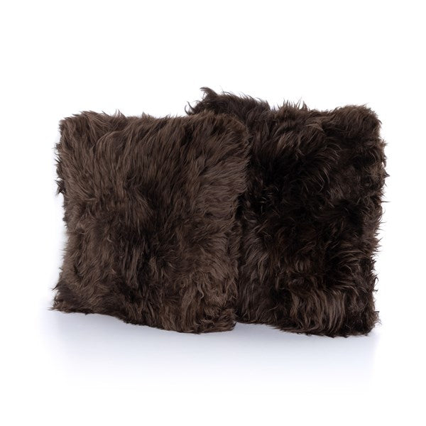 Lalo Lambskin Pillow - Set of 2-Four Hands-FH-225689-006-DecorChocolate Lambskin-20x20"-7-France and Son