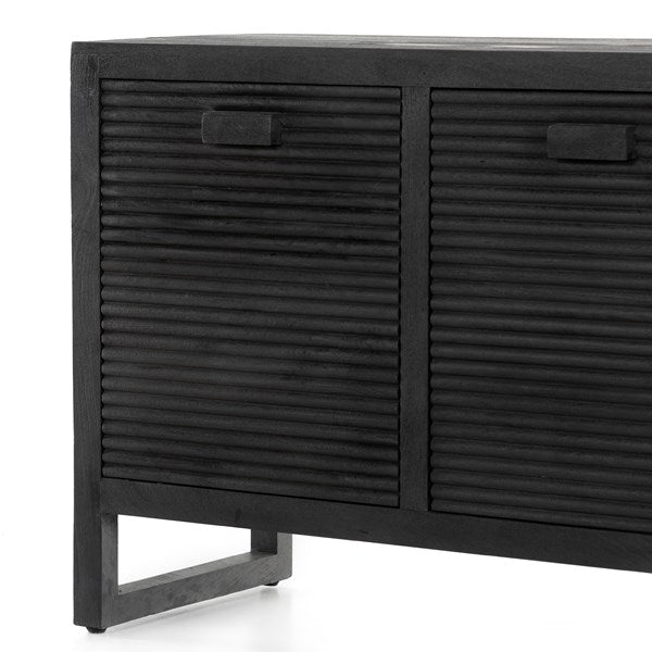 Lorne Media Console - Dark Reeded Totem-Four Hands-FH-226057-001-Media Storage / TV Stands-9-France and Son