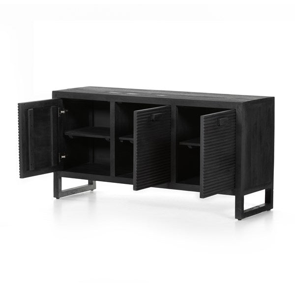Lorne Media Console - Dark Reeded Totem-Four Hands-FH-226057-001-Media Storage / TV Stands-5-France and Son
