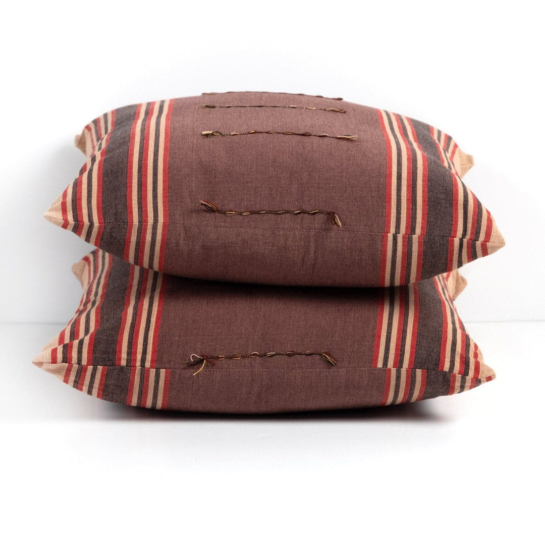 Archna Pillow Set - Rusted Stripe - Set Of 2-Four Hands-FH-226103-001-Pillows-3-France and Son