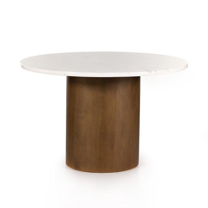 Pilo Dining Table-Four Hands-FH-226327-006-Dining TablesPolished White Marble/Dark Parawood-6-France and Son