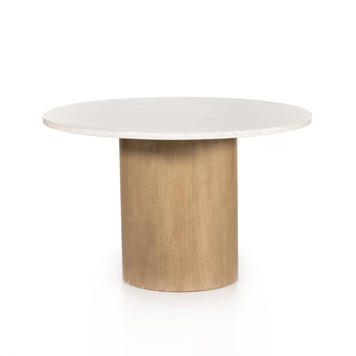 Pilo Dining Table-Four Hands-FH-226327-007-Dining TablesPolished White Marble/Natural Matte-7-France and Son