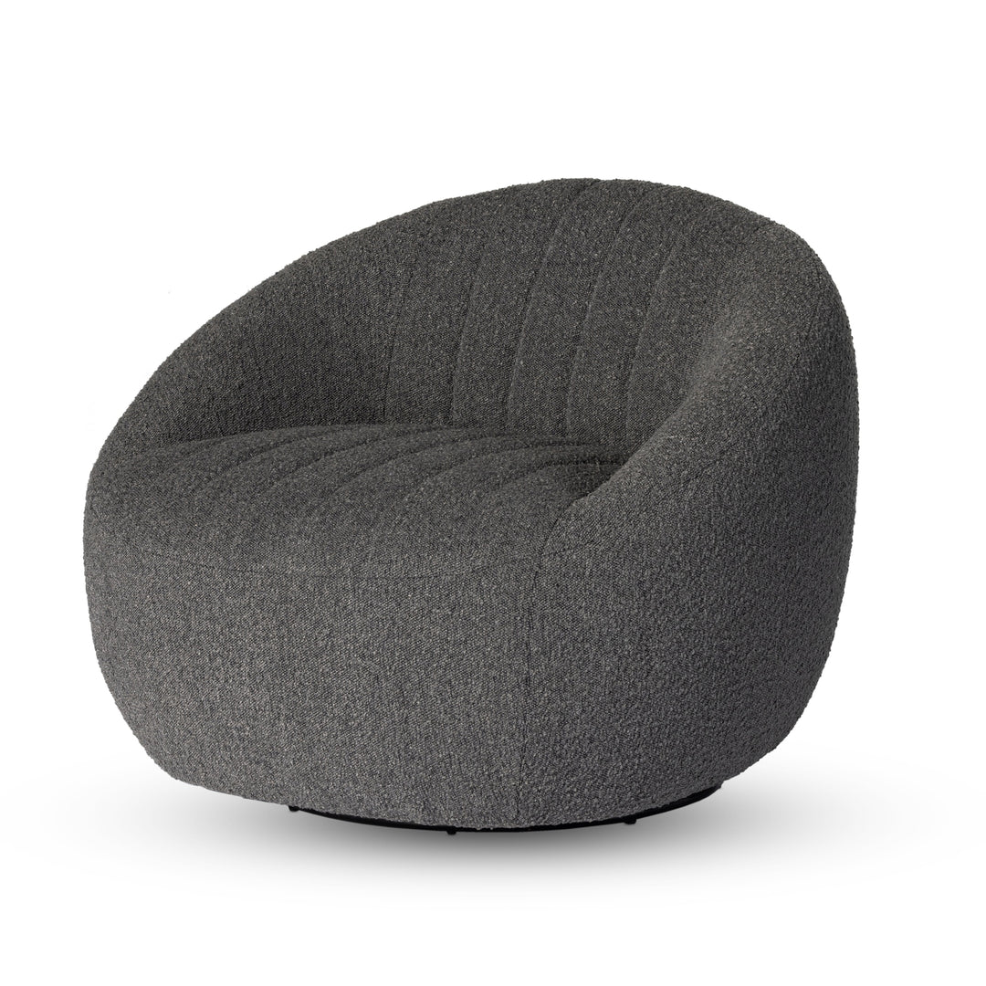Audie Swivel Chair-Four Hands-FH-226408-006-Lounge ChairsKnoll Charcoal-5-France and Son