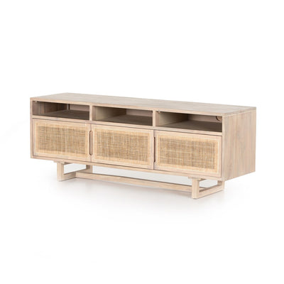 Clarita Media Console-Four Hands-STOCKR-226484-001-Media Storage / TV StandsWhite Wash Mango-1-France and Son