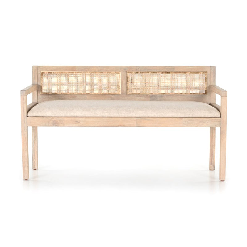 Clarita Accent Bench-Four Hands-FH-226611-001-BenchesWhite Wash Mango-3-France and Son