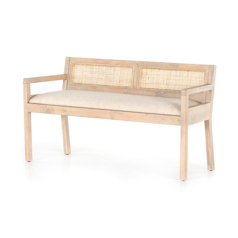 Clarita Accent Bench-Four Hands-FH-226611-001-BenchesWhite Wash Mango-1-France and Son