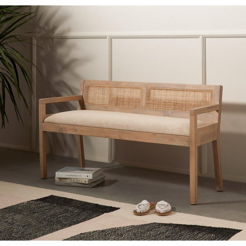 Clarita Accent Bench-Four Hands-FH-226611-001-BenchesWhite Wash Mango-2-France and Son