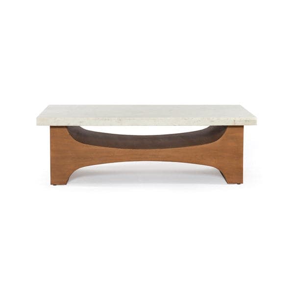 Keyton Coffee Table - Polished White Mrbl-Four Hands-FH-226675-001-Coffee Tables-3-France and Son