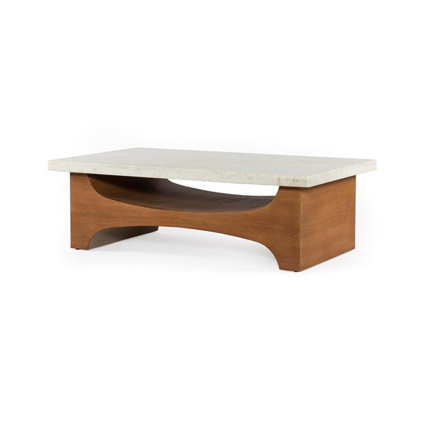Keyton Coffee Table - Polished White Mrbl-Four Hands-FH-226675-001-Coffee Tables-1-France and Son