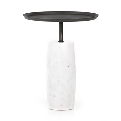 Cronos End Table-Four Hands-FH-226804-001-Side TablesPolished White Marble-1-France and Son