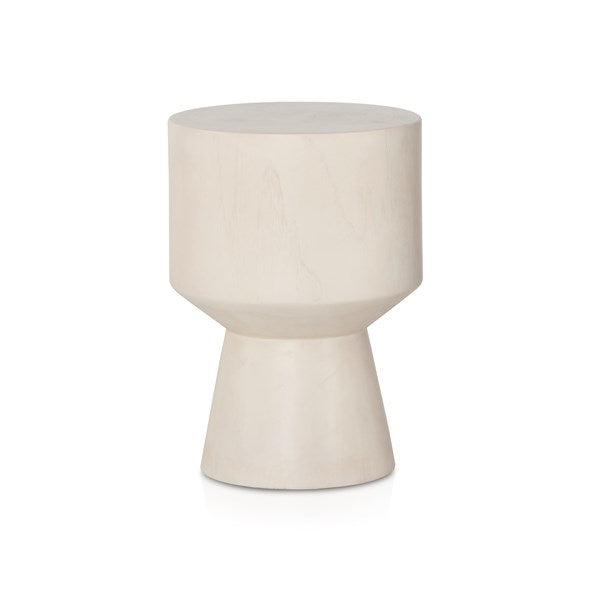 Jovie Outdoor End Table - Natural Teak-Four Hands-FH-226907-002-Side TablesIvory Teak-13-France and Son