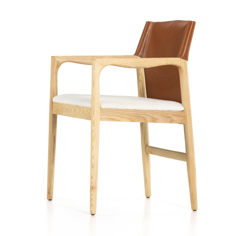 Lulu Dining Chair-Saddle Leather Blend-Four Hands-FH-227405-003-Dining Chairs-2-France and Son