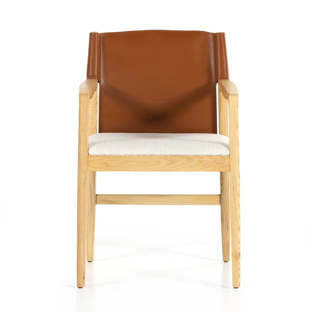 Lulu Dining Chair-Saddle Leather Blend-Four Hands-FH-227405-003-Dining Chairs-3-France and Son