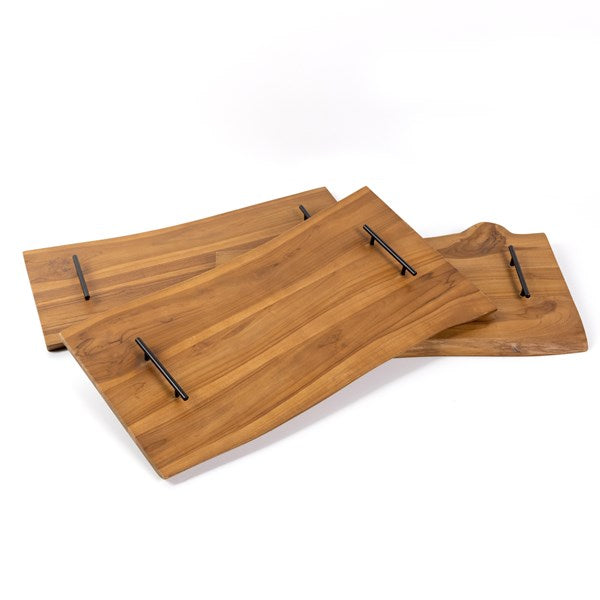 Versa Outdoor Tray - Natural Teak-Four Hands-FH-227656-001-Trays-6-France and Son