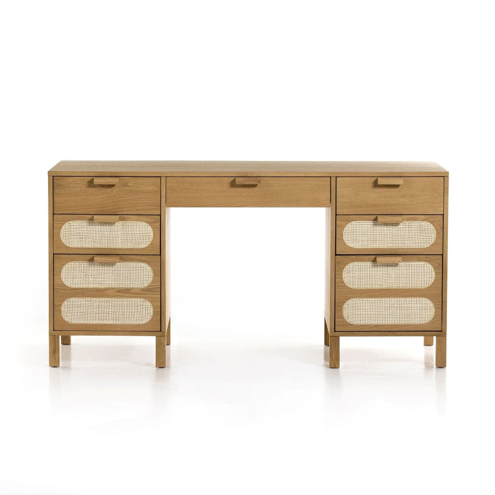 Allegra Executive Desk - Honey Oak Veneer-Four Hands-FH-227748-001-Desks-2-France and Son