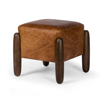 Oaklynn Ottoman-21"-Four Hands-FH-227804-006-Stools & OttomansRaleigh Chestnut with Vintage Parawood-4-France and Son