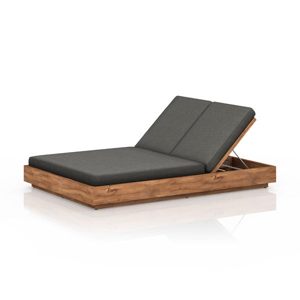 Kinta Outdoor Double Chaise Lounge-Four Hands-FH-227877-001-Chaise LoungesCharcoal-2-France and Son
