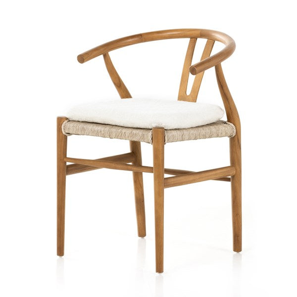 Muestra Dining Chair W/ Cushion-Four Hands-FH-228276-004-Dining ChairsNatural Teak Chair w/ Cream Cushion-7-France and Son