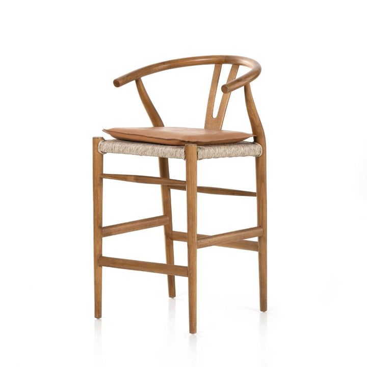 Muestra Bar + Counter Stool With Cushion-Four Hands-FH-228279-018-Stools & OttomansCounter Stool-Natural-Whiskey Saddle-15-France and Son