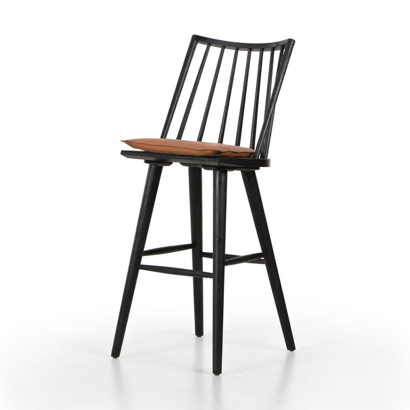 Lewis Windsor Bar + Counter Stool-Four Hands-FH-228387-003-Bar StoolsBar-Black Oak / Whiskey Saddle-20-France and Son