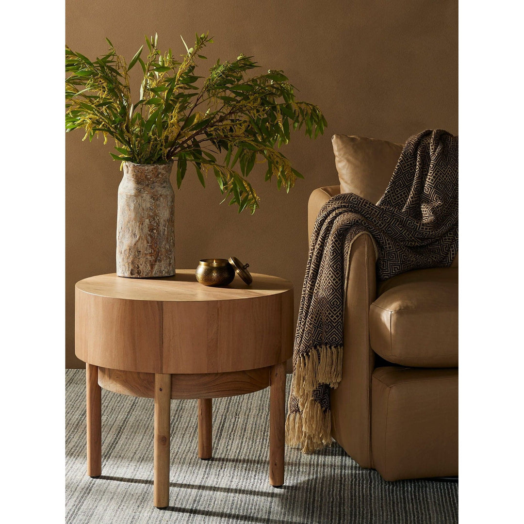 Atmore End Table - Natural Acacia-Four Hands-FH-228419-001-Side Tables-2-France and Son