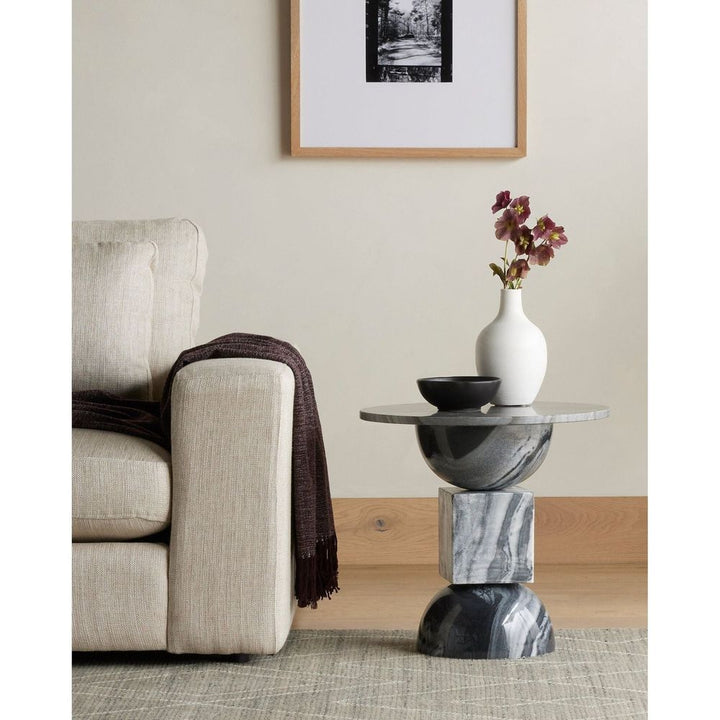 Neda End Table-Four Hands-FH-228902-004-Side TablesEbony Marble-2-France and Son