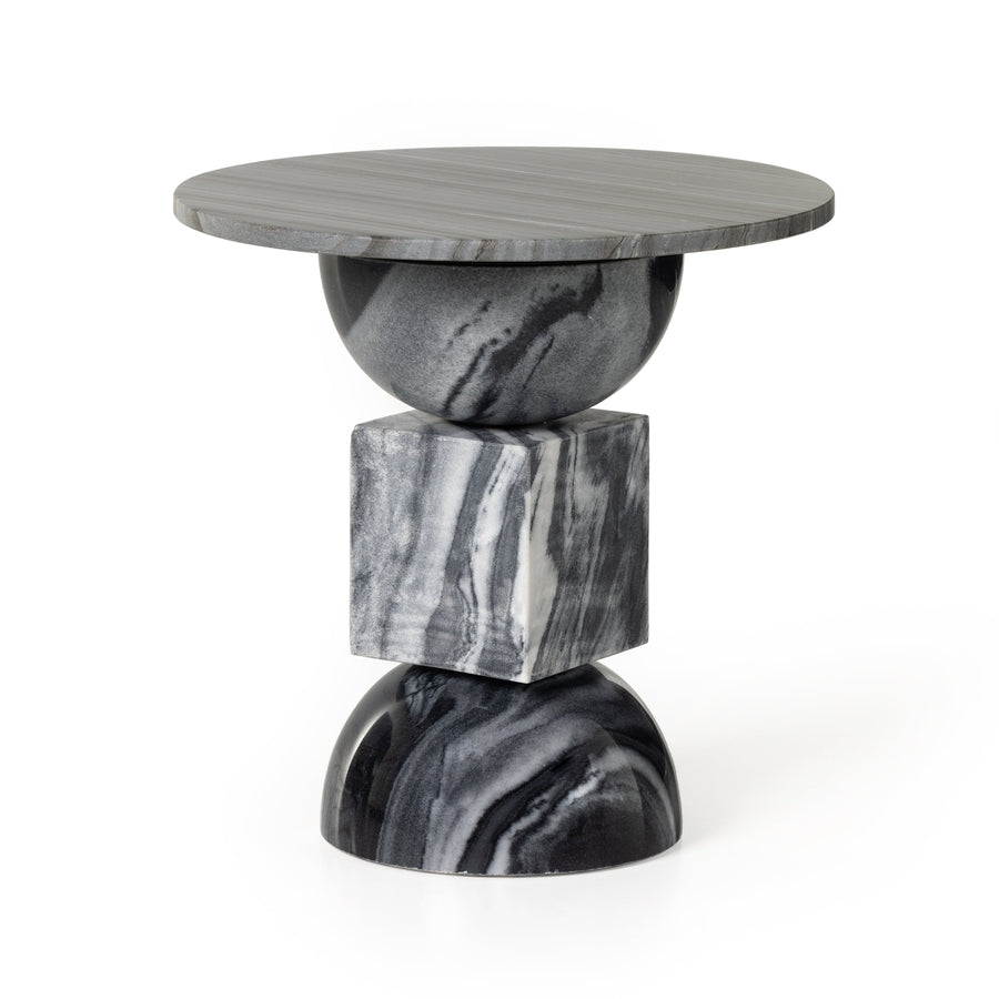Neda End Table-Four Hands-FH-228902-004-Side TablesEbony Marble-1-France and Son