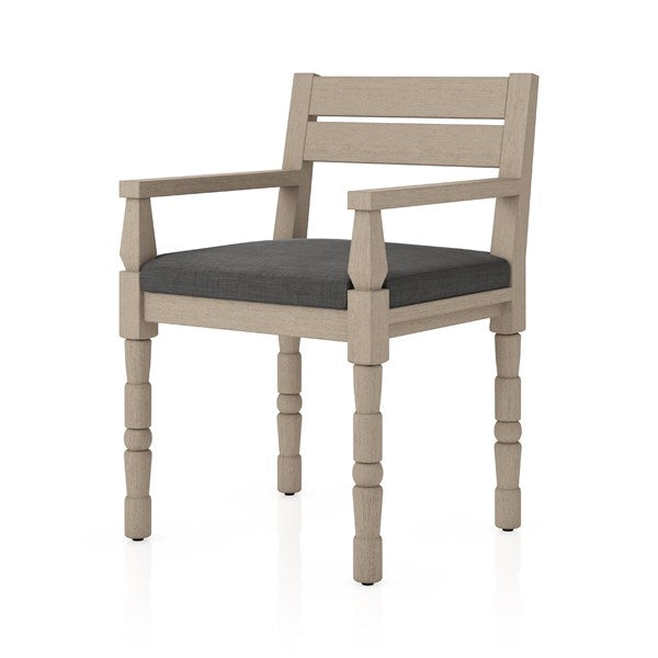 Waller Outdoor Dining Armchair-Four Hands-FH-228981-001-Dining ChairsCharcoal / Washed Brown-Fsc-1-France and Son