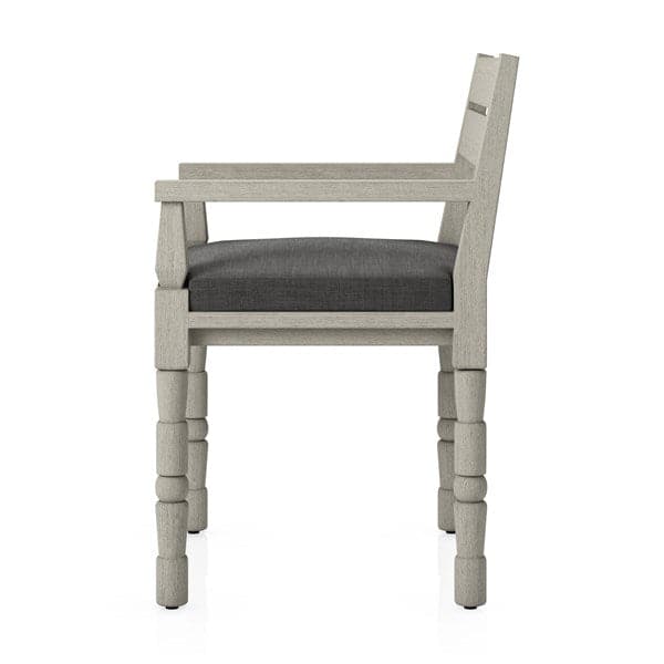 Waller Outdoor Dining Armchair-Four Hands-FH-228981-001-Dining ChairsCharcoal / Washed Brown-Fsc-28-France and Son