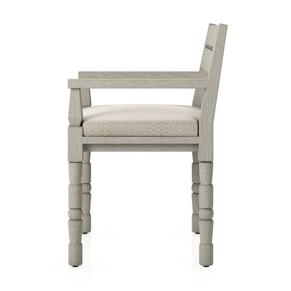 Waller Outdoor Dining Armchair-Four Hands-FH-228981-001-Dining ChairsCharcoal / Washed Brown-Fsc-24-France and Son