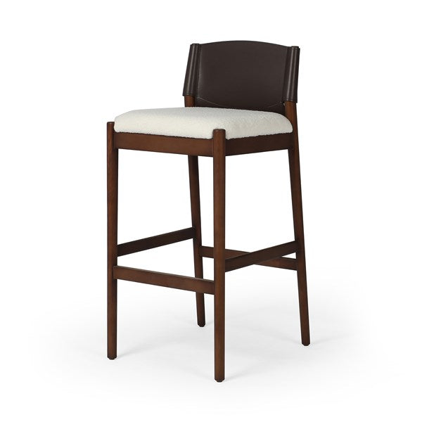 Lulu Bar & Counter Stool-Four Hands-FH-229165-005-Outdoor Bar StoolsBar Stool-Espresso Leather Blend-11-France and Son