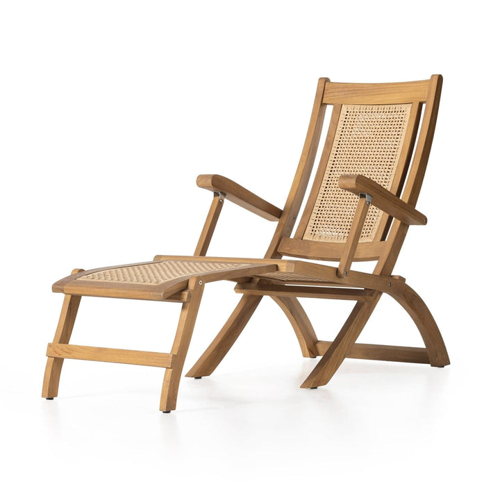 Jost Outdoor Chaise Lounge - Natural Teak-Four Hands-FH-229228-001-Lounge Chairs-1-France and Son