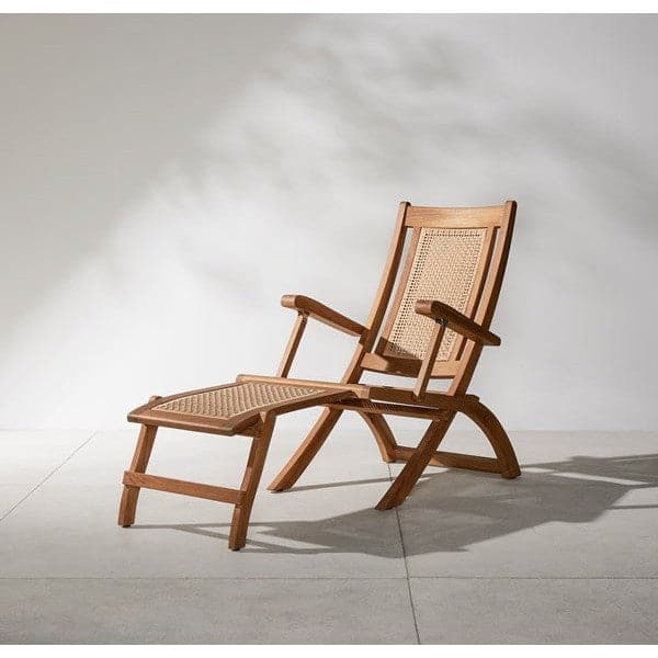 Jost Outdoor Chaise Lounge - Natural Teak-Four Hands-FH-229228-001-Lounge Chairs-2-France and Son