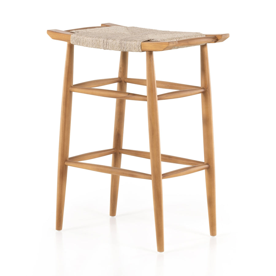 Robles Outdoor Dining Stool-Four Hands-FH-229232-001-Outdoor StoolsBar-Natural Teak-1-France and Son