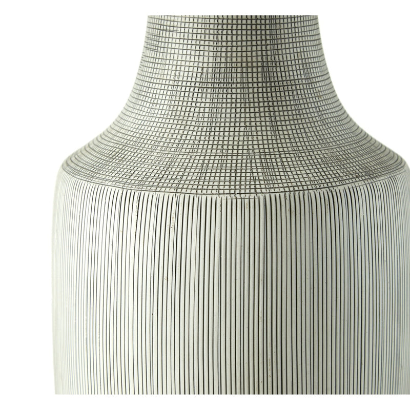 Ombak Table Lamp - Black & White Grid Ceramic-Four Hands-FH-229308-001-Table Lamps-3-France and Son