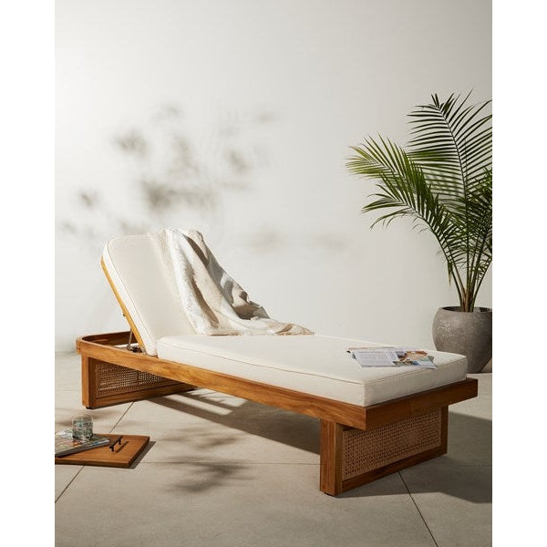 Merit Outdoor Chaise Lounge - Natural Teak-Four Hands-FH-229407-001-Outdoor Chaises-2-France and Son
