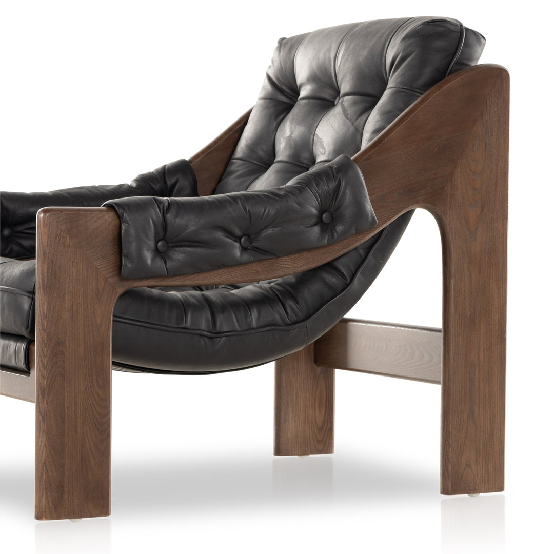 Halston Chair-Four Hands-FH-237803-003-Lounge ChairsHeirloom Black with Terra Brown Ash-with Ottoman-9-France and Son
