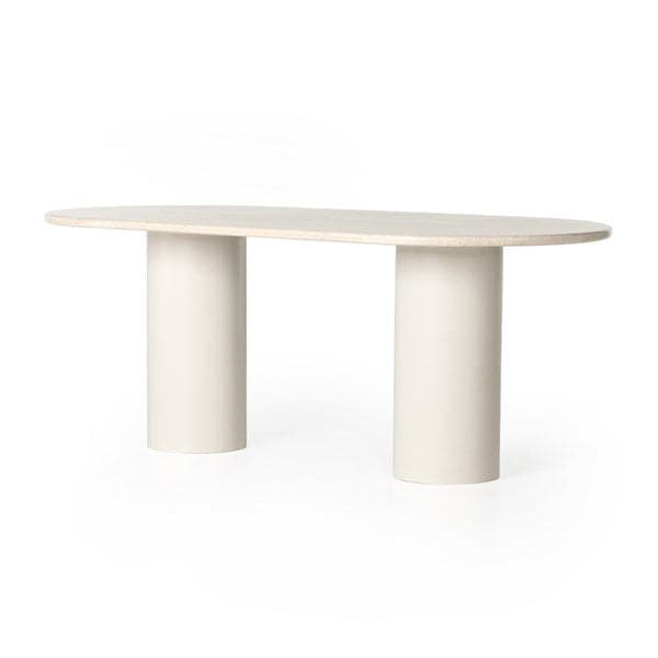 Belle Oval Dining Table - Cream Marble